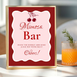 Póster Cartel de barra de Mimosa para soltera en San Vale