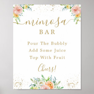 Póster Cartel de barra de Mimosa rosa sonrojado
