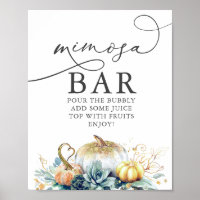 Cartel de barra de mimosa suculentas calabazas des