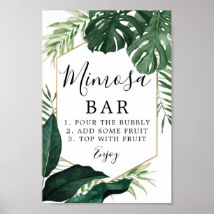 Póster Cartel de barra de Mimosa tropical Monstera