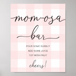 Póster Cartel de barra de Mom-osa para baby shower de niñ