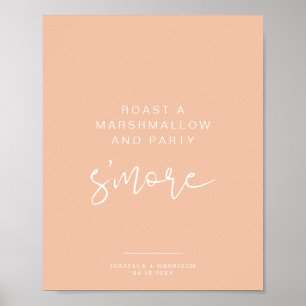 Póster Cartel de barra de S'mores naranja pastel vibrante