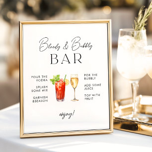 Póster Cartel de barra sangrienta y burbujeante para boda