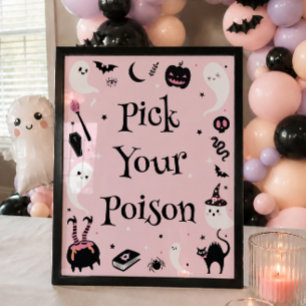 Póster Cartel de Bebé en Camino en Halloween: Elige Tu Ve