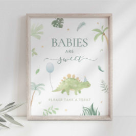 Póster Cartel de Bebés Dino Son Dulces Por Favor Toma un