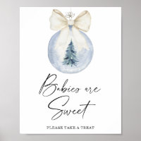 Cartel de bebés dulces de acuarela de invierno