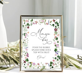 Póster Cartel de Bebida de Bar de Mimosa Botánica