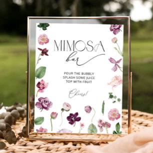 Póster Cartel de bebida de Mimosa Botánica para Bar