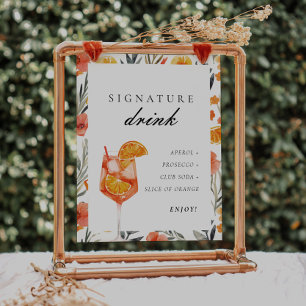 Póster Cartel de Bebida Destacada Aperol para Despedida d