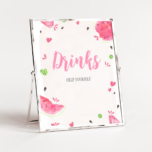 Póster Cartel de Bebida para Baby Shower de Niña con Sand