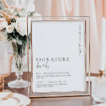 Póster Cartel de bebidas con firma Estelle moderno minima<br><div class="desc">Este cartel de menú de bebidas con firma presenta un título de letra de caligrafía moderna y un diseño minimalista. El título de texto con letra de caligrafía es una imagen que no se puede editar. La imagen del título se puede cambiar de tamaño para que se ajuste a cualquier...</div>