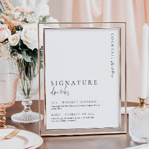 Póster Cartel de bebidas con firma Estelle moderno minima