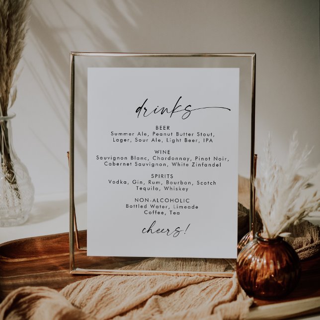 Póster Cartel de Bebidas de Boda con Letra Moderna (Subido por el creador)