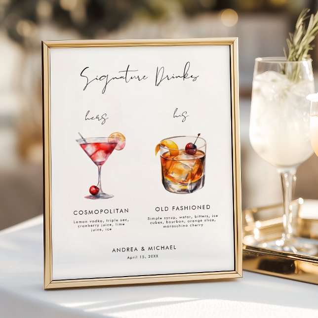 Póster Cartel de Bebidas de Firma con Letra Moderna para  (Subido por el creador)
