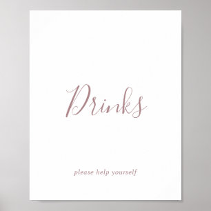 Póster Cartel de Bebidas de Oro Rosa Minimalista
