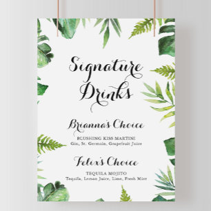 Póster Cartel de Bebidas Destacadas Tropicales Verdes de