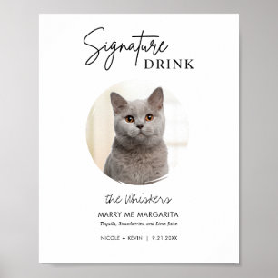 Póster Cartel de bebidas emblemáticas para boda de gato i