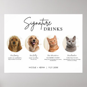 Póster Cartel de bebidas emblemáticas para bodas con 4 ma