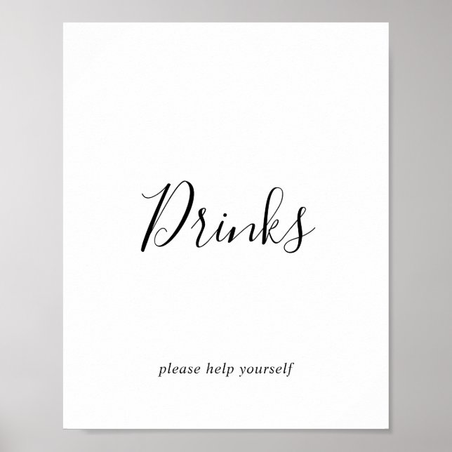 Póster Cartel de Bebidas Minimalista (Frente)
