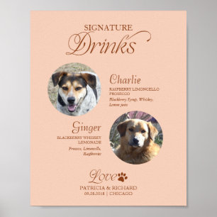 Póster Cartel de Bebidas Personalizadas para Bodas con Fo