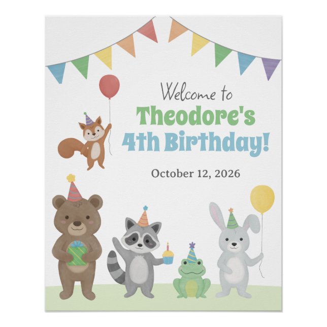 Póster Cartel de Bienvenida a Animales de Fiesta (Anverso)