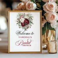 Cartel de Bienvenida a Boda Opulento Rosado Burgun