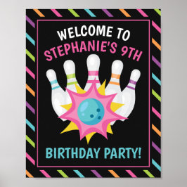 Póster Cartel de bienvenida a fiesta de cumpleaños de bol