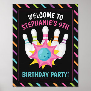 Póster Cartel de bienvenida a fiesta de cumpleaños de bol
