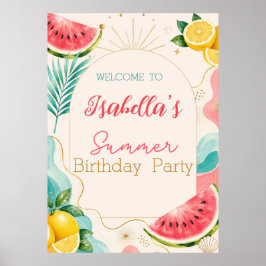Póster Cartel de bienvenida a fiesta de cumpleaños de ver