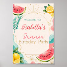 Cartel de bienvenida a fiesta de cumpleaños de ver