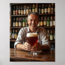 Póster Cartel de bienvenida a la cálida taberna belga