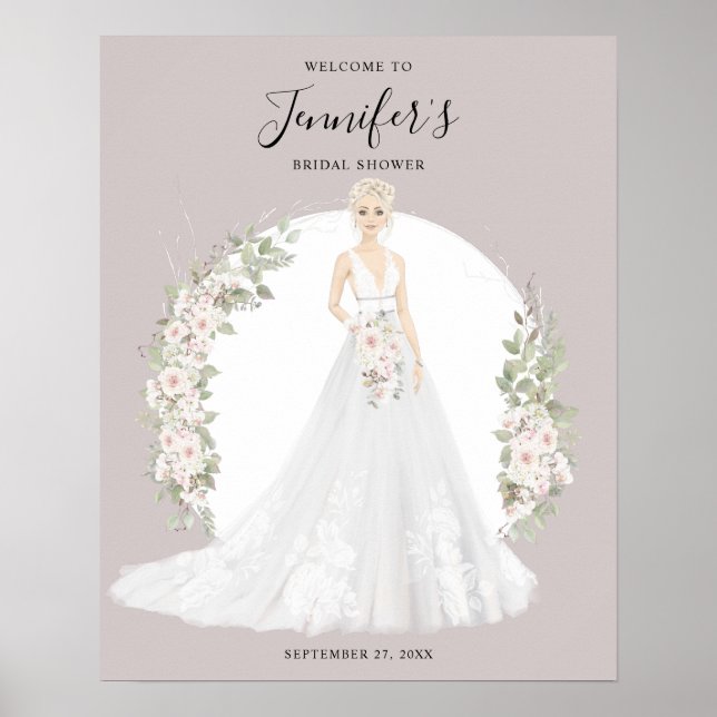 Póster Cartel de bienvenida a la despedida de soltera rub (Frente)