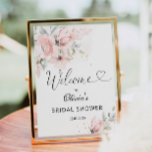 Póster Cartel de bienvenida a la ducha de novia de rosas<br><div class="desc">Elegante dorado de color ducha de novia Señal de bienvenida. Elementos coincidentes disponibles.</div>