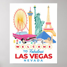 Póster Cartel de Bienvenida a la Fabulosa Las Vegas