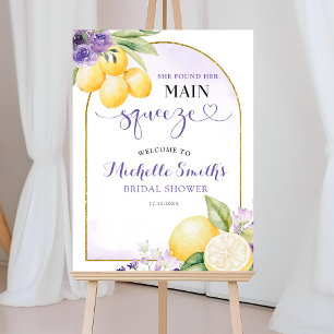 Póster Cartel de bienvenida a la fiesta de boda con limon