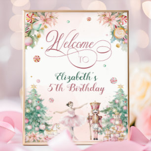 Póster Cartel de bienvenida a la fiesta de cumpleaños de