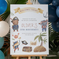 Cartel de bienvenida a la fiesta de cumpleaños de 