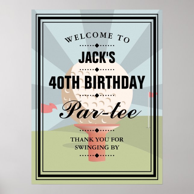 Póster Cartel de bienvenida a la fiesta de cumpleaños de  (Frente)