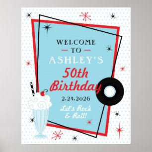 Póster Cartel de bienvenida a la fiesta de cumpleaños Soc