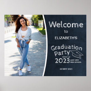 Póster Cartel de bienvenida a la fiesta de graduación de 