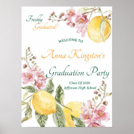 Póster Cartel de bienvenida a la fiesta de graduación rec