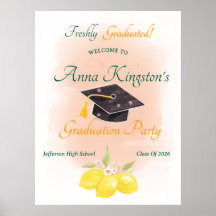 Cartel de bienvenida a la fiesta de graduación rec