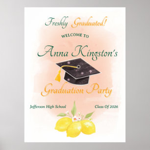 Póster Cartel de bienvenida a la fiesta de graduación rec