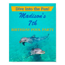 Cartel de bienvenida a la fiesta en la piscina de