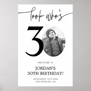 Póster Cartel de Bienvenida a los 30