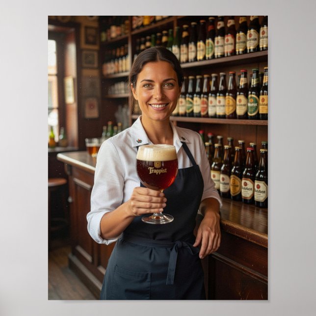 Póster Cartel de bienvenida a taberna artesanal belga aco (Frente)