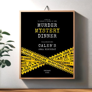 Póster Cartel de bienvenida a una fiesta de misterio de a