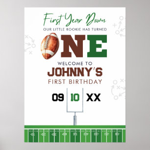 Póster Cartel de bienvenida al 1er cumpleaños de fútbol