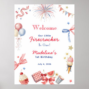 Póster Cartel de Bienvenida al 1er Cumpleaños de Little F