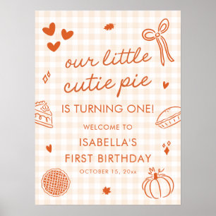 Póster Cartel de Bienvenida al 1er Cumpleaños de Un Peque